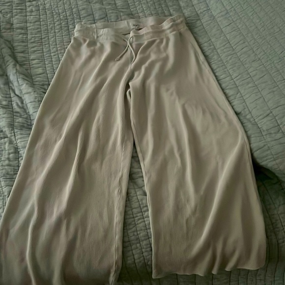 Mate the Label Organic Waffle Wide Leg Pant in Bone - Picture 1 of 4